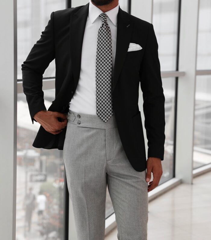 Basinghall <p>Slim fit mixed combined light grey and black suit</p>
