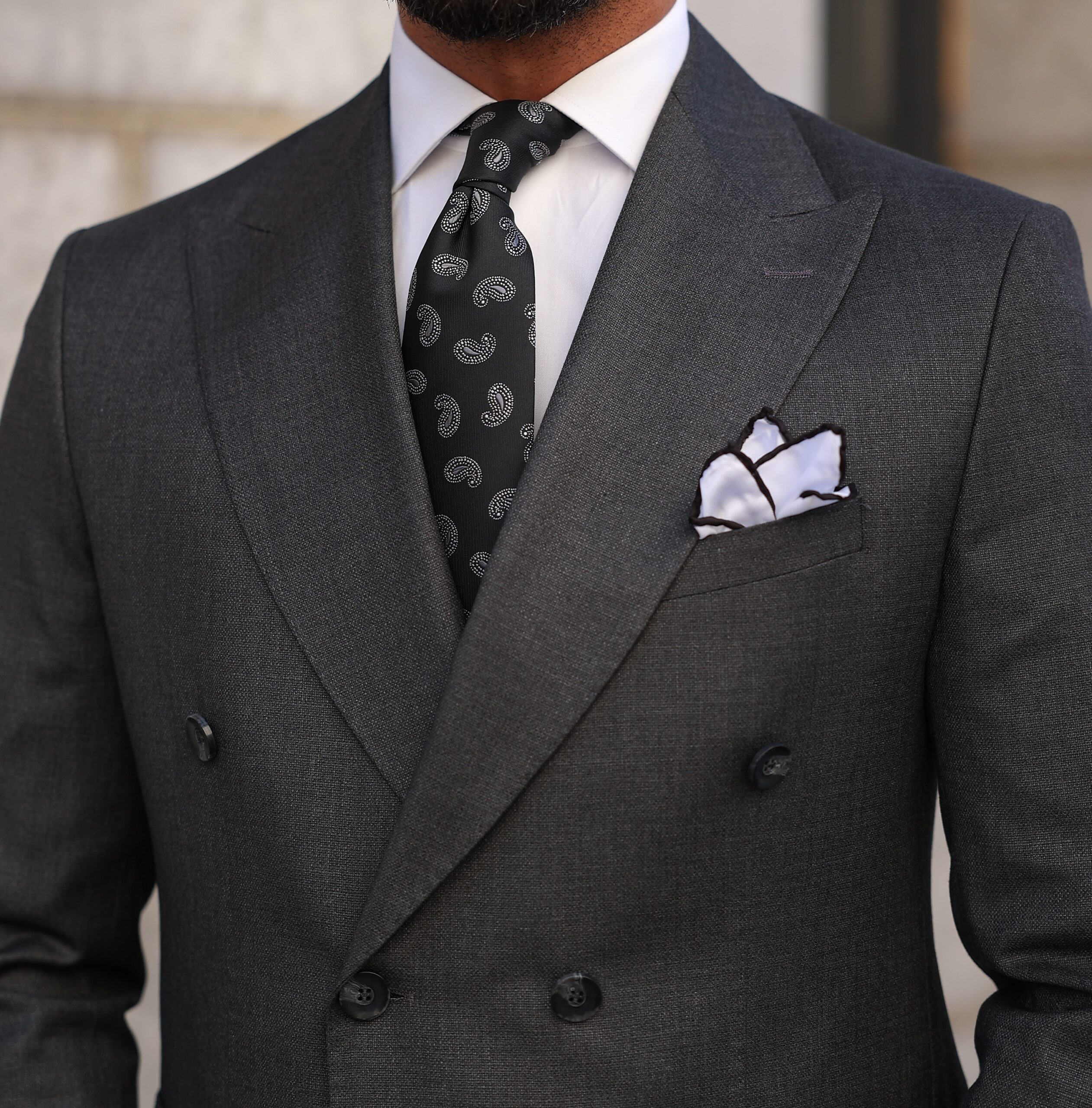 Picton Place Slim Fit Double Breasted Grey Suit | MrGuild