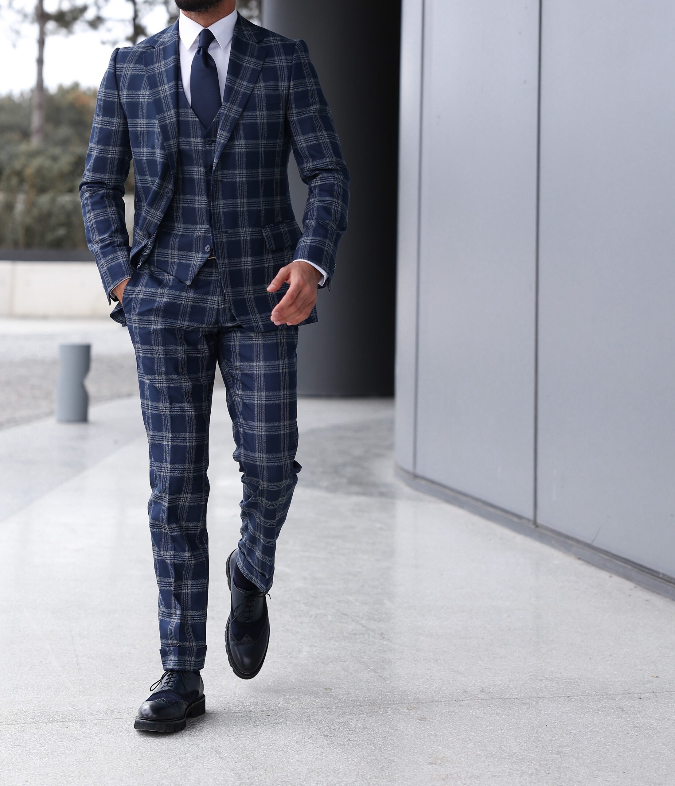 3 Piece Mens Blue Check Fashion Clothing Business Suits - China Suits and  Men Suits price | Made-in-China.com