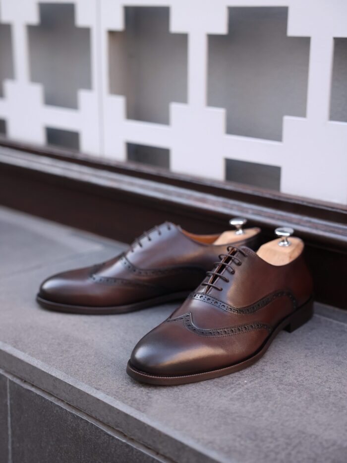 Cancun Men's dark brown calf leather oxford shoes
