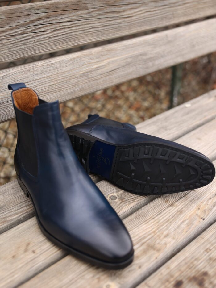 Vilnius Men's dark blue calf leather Chelsea boots