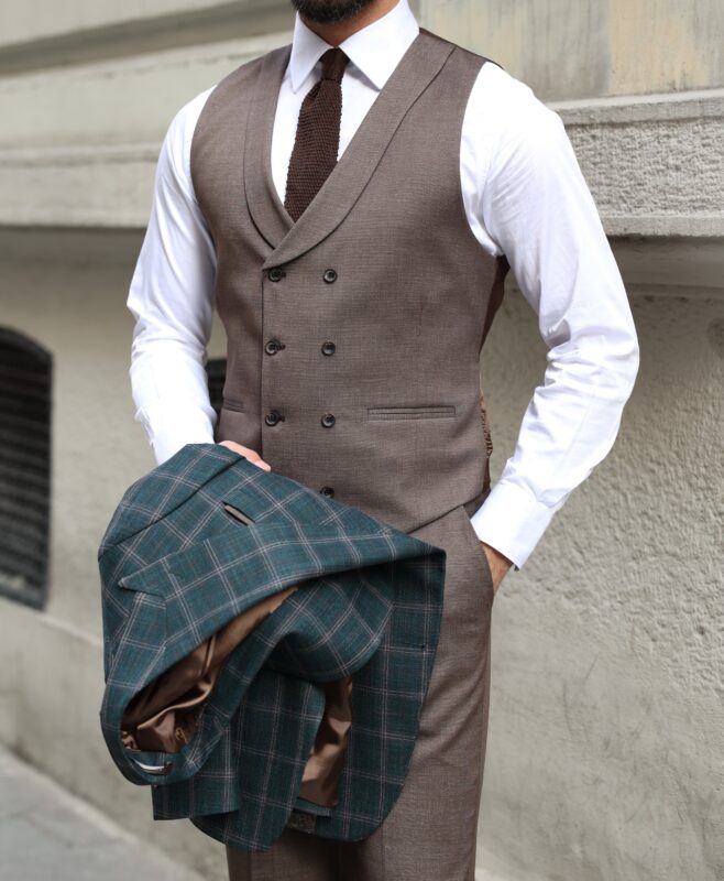 Herald Street Slim Fit Forest Green And Mocha Chequered Mixed Three ...