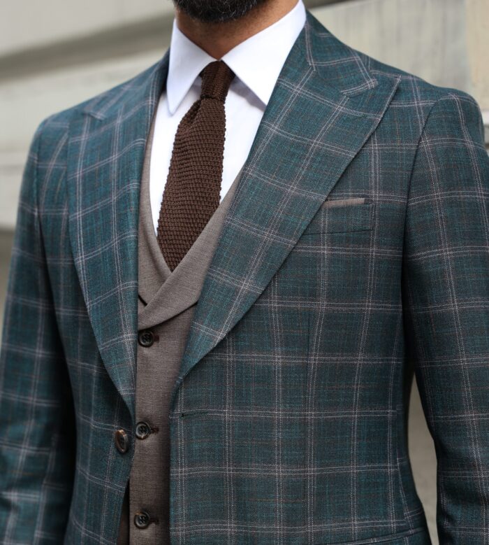 Herald Street Slim Fit Forest Green And Mocha Chequered Mixed Three ...