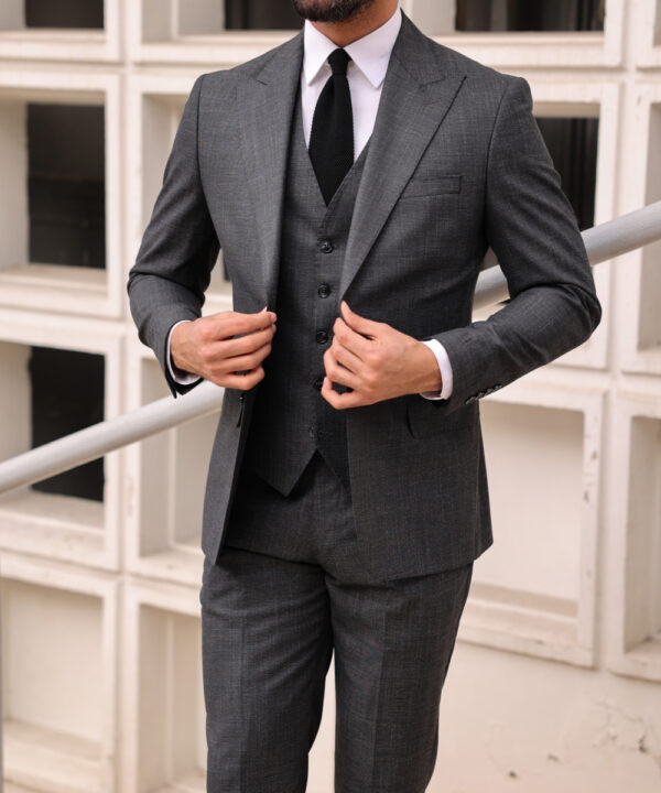 ARCHIE Blue Melange Three Piece Suit | Men's Formalwear | Harry Brown  London – Harry Brown Menswear